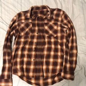 bright colored plaid button up